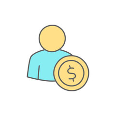 Buyers Icon in color icon, isolated on white background 