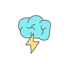 Brainstorm Icon in color icon, isolated on white background 