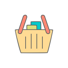 Shopping Icon in color icon, isolated on white background 