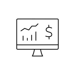 Analytic Icon  in black line style icon, style isolated on white background