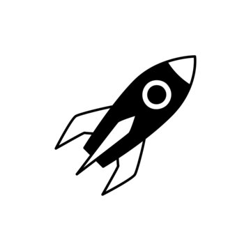 recommend clip art: Launch icon in black flat glyph, filled style isolated on white background