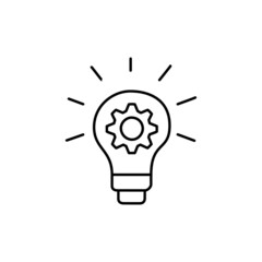 Creativity Icon  in black line style icon, style isolated on white background