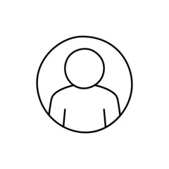 Profile Icon  in black line style icon, style isolated on white background