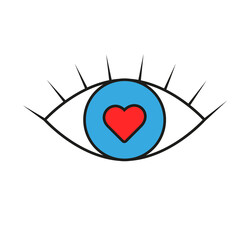 open eye sticker in groove psychedelic style