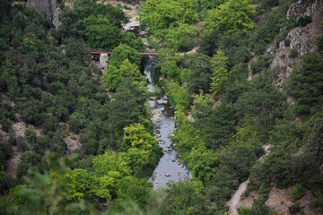 waterfall in the mountains