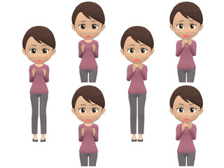 [Surprise A] African American Woman knitwear ponytail front