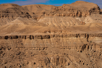 view of South mountain in western Tunisia close to Sahara -Tozeur governorate - Tunisia 
