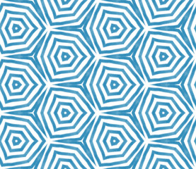 Mosaic seamless pattern. Blue symmetrical