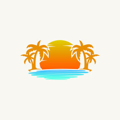 a panorama beach logo design