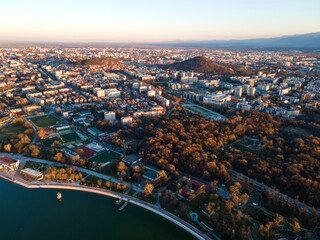 Obraz premium Aerial sunset view of Rowing Venue in Plovdiv, Bulgaria