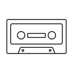 audio cassette icon on white background, vector illustration.