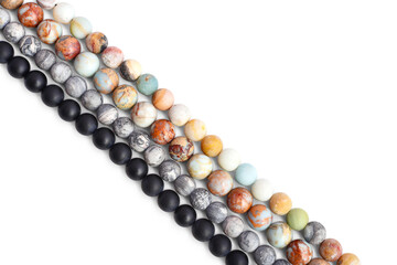 Amazonite, jasper, agate and onyx stone beads