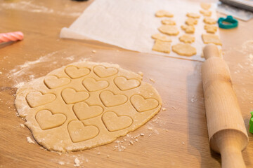 Valentine's Day cookies with heart shapes