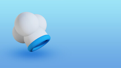 blue gradient background with chef hat object