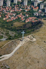  Cross Monument in the Hills of Village of Mostar Republika Srpska, Bosnia and Herzegovina