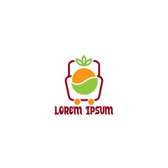 Supermarket fruit logo template design vector
