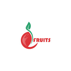 Cherry vector logo design template
