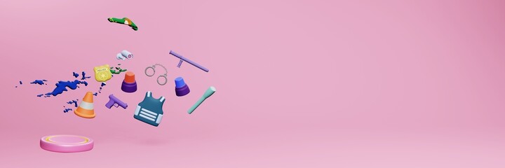 3d rendering of police data in British Virgin Island for website cover and social media templates