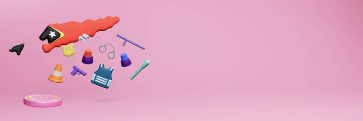 3d rendering of police data in East Timor for website cover and social media templates