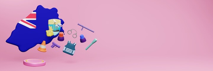 3d rendering of police data in Saint Helena for website cover and social media templates