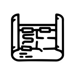 underfloor heating plan line vector doodle simple icon