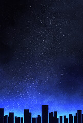 Fototapeta premium 背景素材_水彩テクスチャ_星空