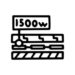 electric heated floor power efficiency line vector doodle simple icon