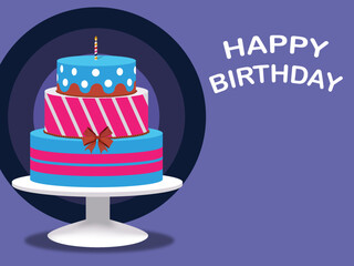 A vectorized and editable birthday cake for messages