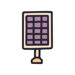 solar battery color vector doodle simple icon