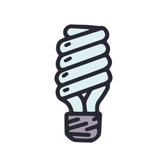 energy saving light bulb color vector doodle simple icon