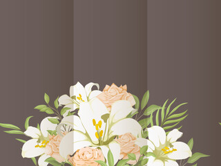Beautifull Seamless Pattern Design With Lily Flower