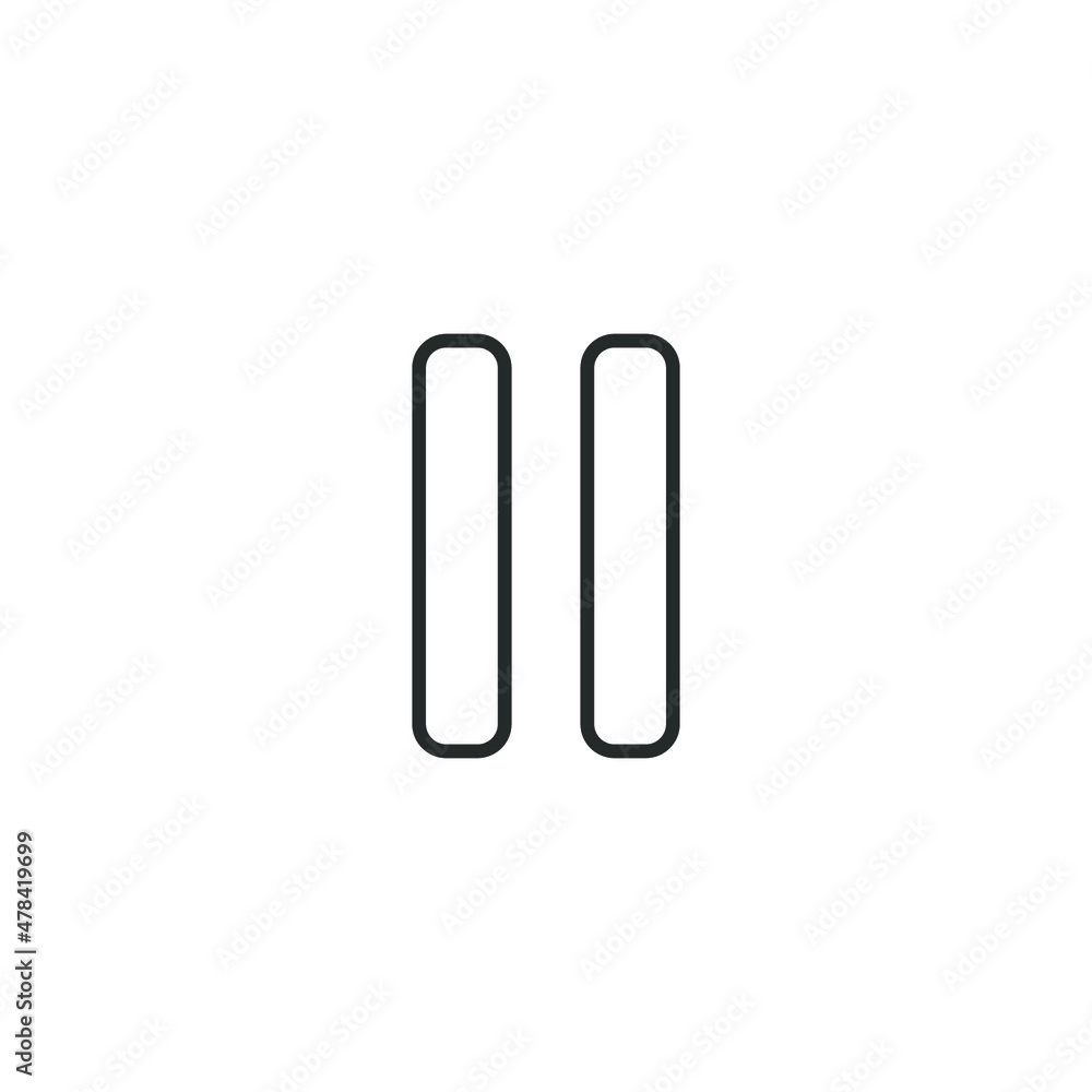 Poster simple vector icon pause editable. isolated on white background. 