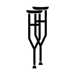 Crutch icon design template vector isolated