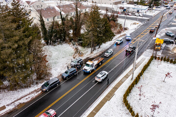 car crash in snowstorm 