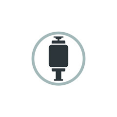 illustration of air suspension, auto part, vector art.