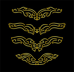 Gold Borders Elements Set Collection, ornament Vector