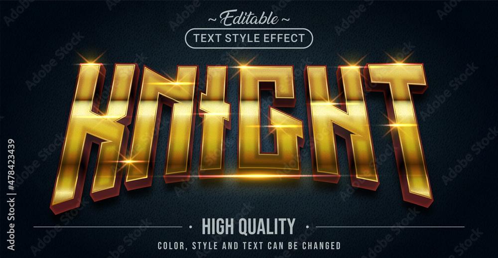 Aufkleber editable text style effect - knight text style theme.