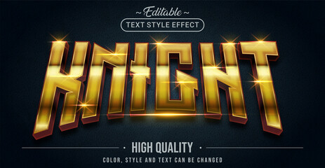 Editable text style effect - Knight text style theme.