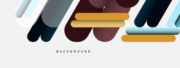 Abstract background. Round shapes, lines compositions on grey backdrop. Vector illustration for wallpaper banner background or landing page