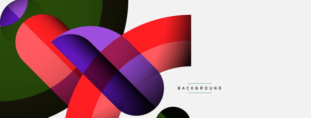 Obraz premium Geometric abstract background. Round shapes, circles, lines composition for wallpaper banner background or landing page