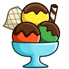 ice cream vector icon cartoon