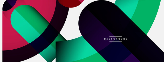 Obraz premium Geometric abstract background. Round shapes, circles, lines composition for wallpaper banner background or landing page