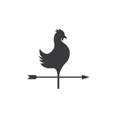 Rooster and arrow icon - obrazy, fototapety, plakaty