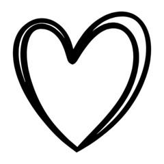 Hand Drawn Heart love Doodle Icon