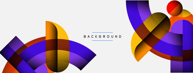 Trendy shapes, color minimal design composition, lines and shadows for wallpaper banner background or landing page