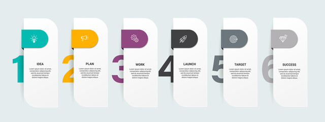 Steps business timeline infographic template design