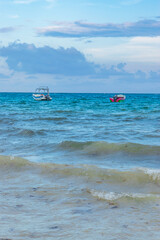 Fototapeta na wymiar Beautiful turquoise beach landscape background in Mexico