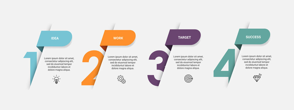 Steps business timeline infographic template design - Powered by Adobe