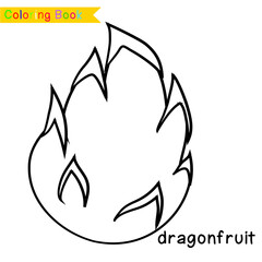 Fruit coloring worksheet page. Coloring cute fruit worksheet page. Educational printable colouring worksheet. Vector illustration.