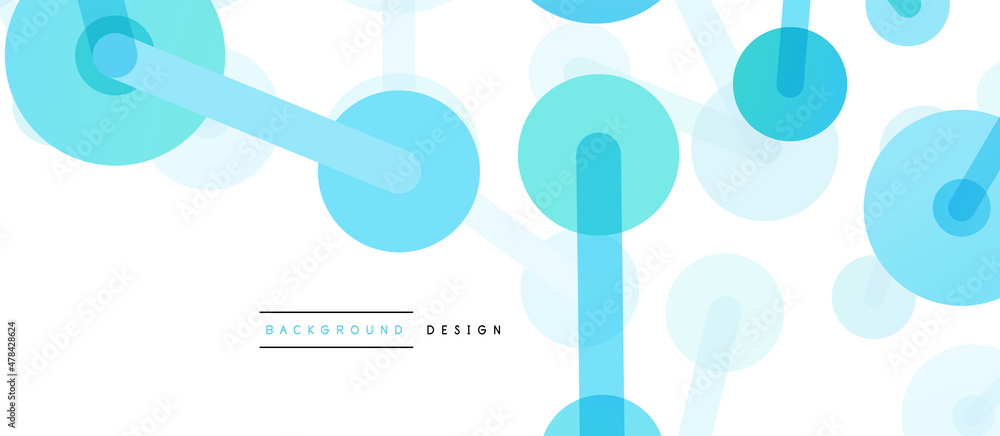 Poster Line points connections geometric abstract background. Circles connected by lines. Trendy techno business template for wallpaper, banner, background or landing